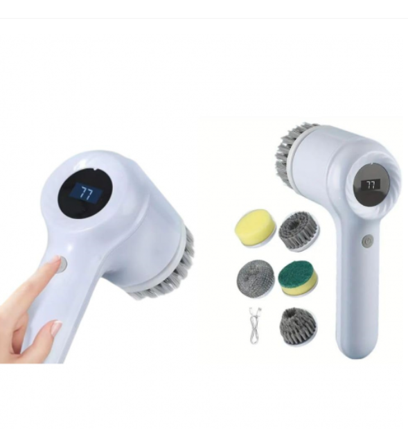 CEPILLO DE LIMPIEZA DE BAÑO 5 EN 1, FREGADOR ELÉCTRICO, PANTALLA LED, CEPILLO DE LIMPIEZA ELÉCTRICO MULTIFUNCIONAL